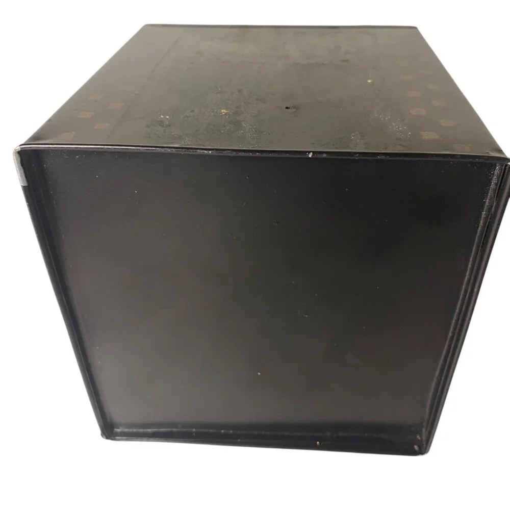 Vintage Jack-In-The-Box Scarecrow Witch‎ Figure Black Metal Box Halloween Prop